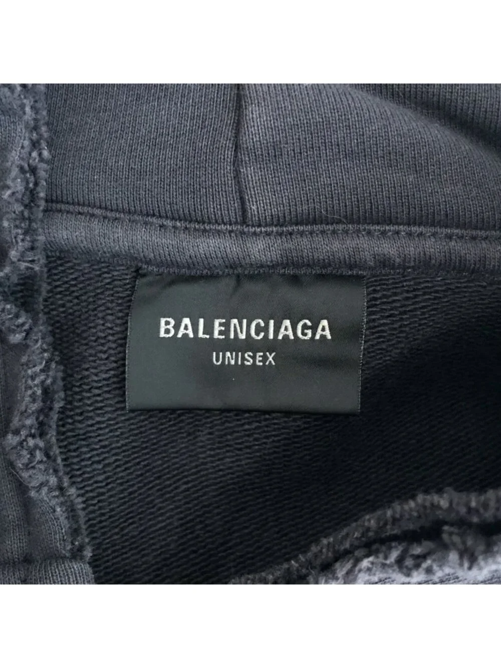 Balenciaga Ciao Bello Pulled Hoodie Distressed Zip Up Black XS